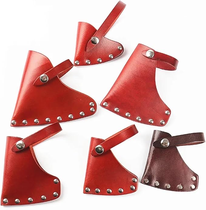 Hatchet Sheath Hunting Ax Cover Hatchet Blade Head Sheath Belt Holster PU Genuine Leather(Color04)