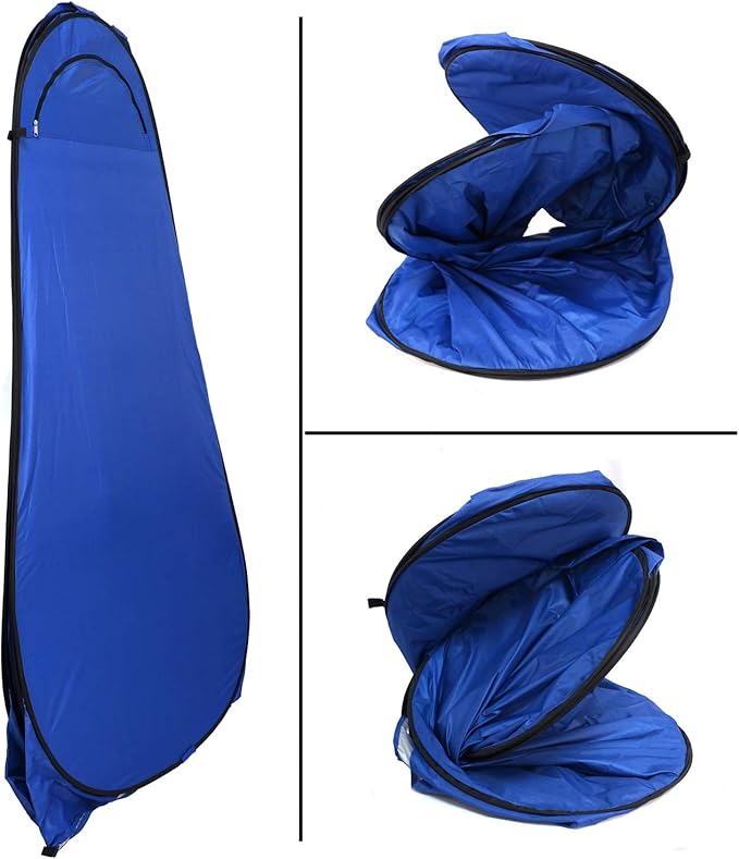 Pop Up Privacy Tent Blue Camping Shower Tent Outdoor Changing Tent Portable Bathroom Toilet Tent Privacy Tent with Portable Bag for Camping Beach Hiking Travelling