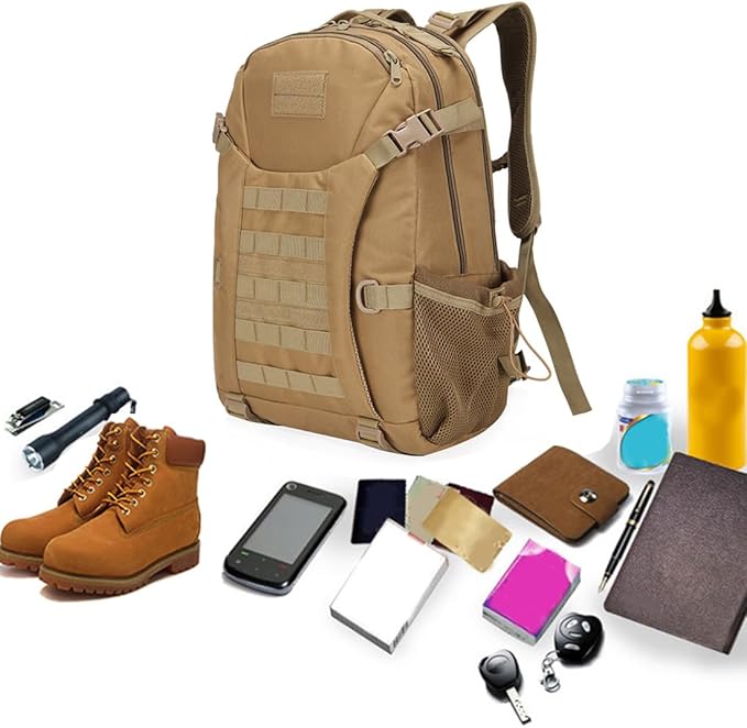 Tactical Backpack for Men Day Pack Molle Military Rucksack Waterproof 35L EDC Bag for Fishing Hiking Hunting (Jungle Camouflage)