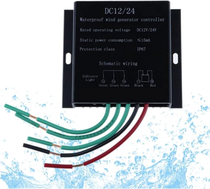 12000W Wind Turbine Charge Controller 12V 24V 48V MPPT Charger Controller IP67 Waterproof DC MPPT Charge Controller for DC Wind Turbines(Black)