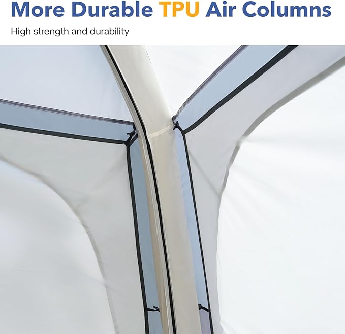 Instant Setup Inflatable Air Shelter 10x10ft Canopy Tent for Camping with 4 Removable Side Panels for 6-8 Person – Ideal for Garden Beach Park and Outdoor Events