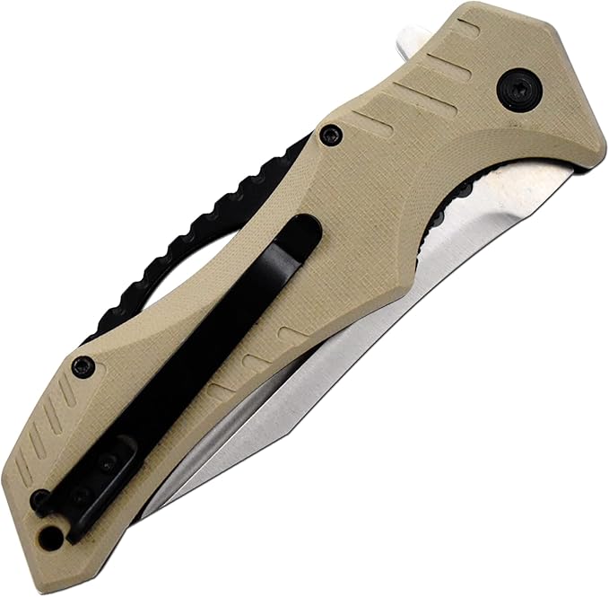 Snake Eye Xtreme Collection Pivot Langford Folding Ball Bearing Flipper Liner Lock Pocket Knife (Brown)