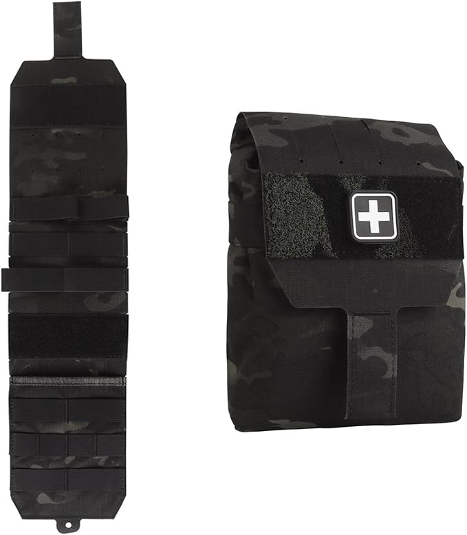 Small Tactical First Aid Pouch Lightweight Medical Kit Bag for MOLLE Straps Compact Organizer for Chest Rigs Battle Belts Hiking Packs