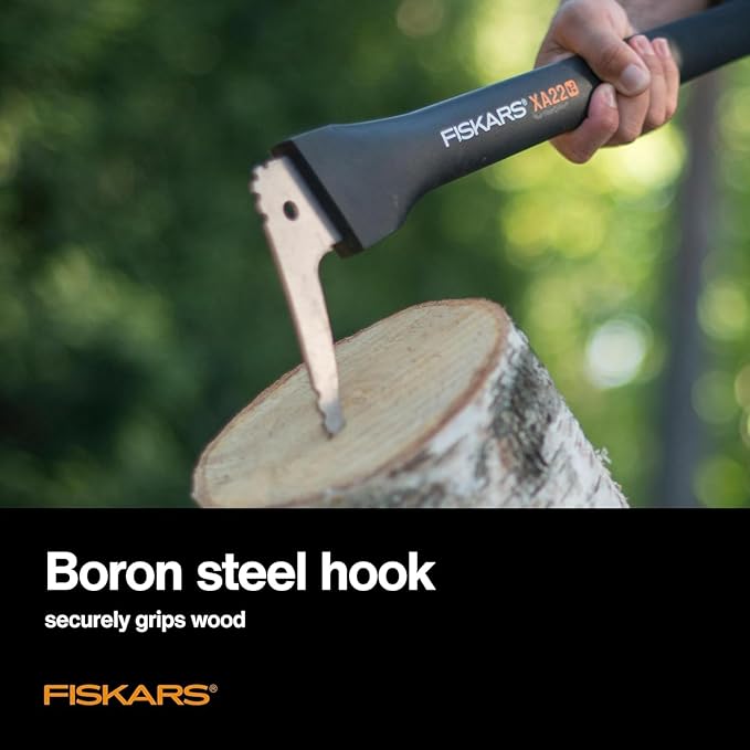 Fiskars 28 Hookaroon Saves Your Back - Lift Drag &amp Load Heavy Rounds of Firewood and Split Wood - Sharp and Lightweight Pick Tool for Logs - Pickaroon Logging Tool - Forestry Tools
