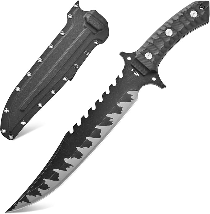 Gtkii GTK41 Fixed Blade Knife AUS-10 Steel Blade Full Tang Nylon Fiberglass Handle Cool Style Fix Knifes for Outdoor Camping Hunting Collection