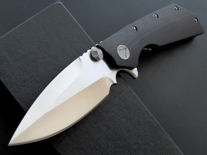 Eafengrow EF335 Folding Knives D2 Blade and G10 Handle5 inch Closed EDC Pocket Folding Knife with Clip (black)