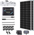 Renogy 200W 12V RV Solar Panel Kit N-Type - Adventurer 30A LCD PWM Charge Controller + Mounting Brackets for RVs Boats Trailers Campers Marine &amp Off - Grid Systems