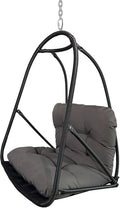 Without Stand Swing Egg Chair Indoor Outdoor Wicker Rattan Patio Basket Hanging Chair with C Type Bracket with Cushion and PillowPatio Wicker Folding Hanging Chair(Special Construction Cup Holder