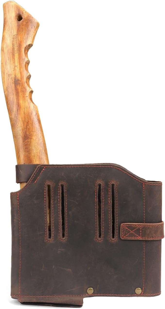 PU Leather Axe Protective Cover Holder Hatchet Sheath Case Axe Protector Outdoors Accessories Woodworking Camping for Outdoor Camping Blade Protection