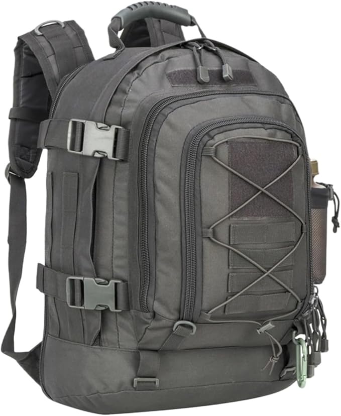 Compatible For 60L Men Tactical Backpack Climbing Bag Outdoor Waterproof Sports Travel Bags Camping Hunting Rucksack(Black)