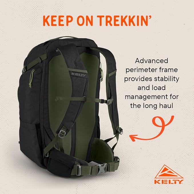 Kelty | Redwing Traveler Backpacks Travel Pack for Adventure Travel | Burnt Olive &amp Black