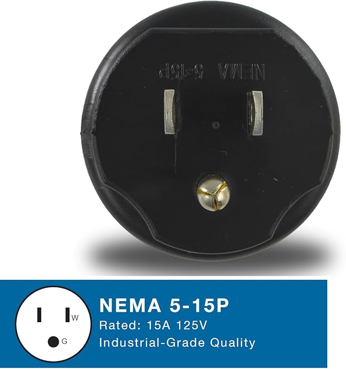 Conntek NEMA 5-15P to NEMA L5-30R Locking Plug Adapter 15-Amp to 30-Amp