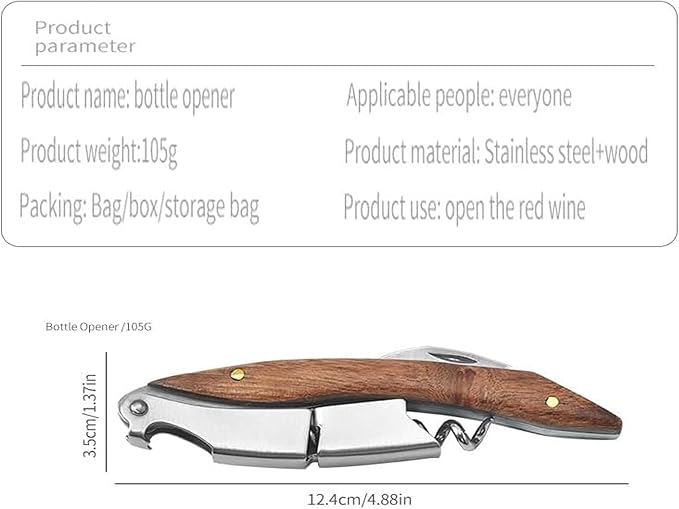Professional Waiter Corkscrew Wine Key for Bartenders Set of 3With Long Rosewood Handle Stainless Steel Handle Wine Opener for Bar Restaurant Waiters Sommelier Bartend (Long Rose Wood 3 Packs)