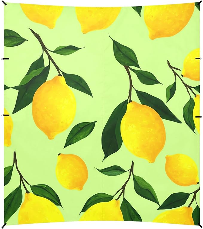 Beach Canopy with Windproof Ropes &amp Sandbags Beach Tent Sun Shade Sun Shelter for Camping Trips Fishing Backyard Fun or Picnics Lemon