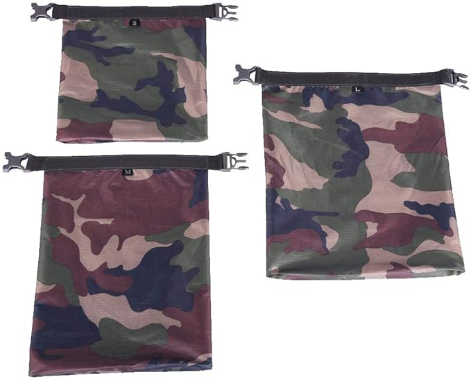 Set of 3Pcs Ultralight Waterproof Roll Top Dry Bag for Beach Kayak Drifting