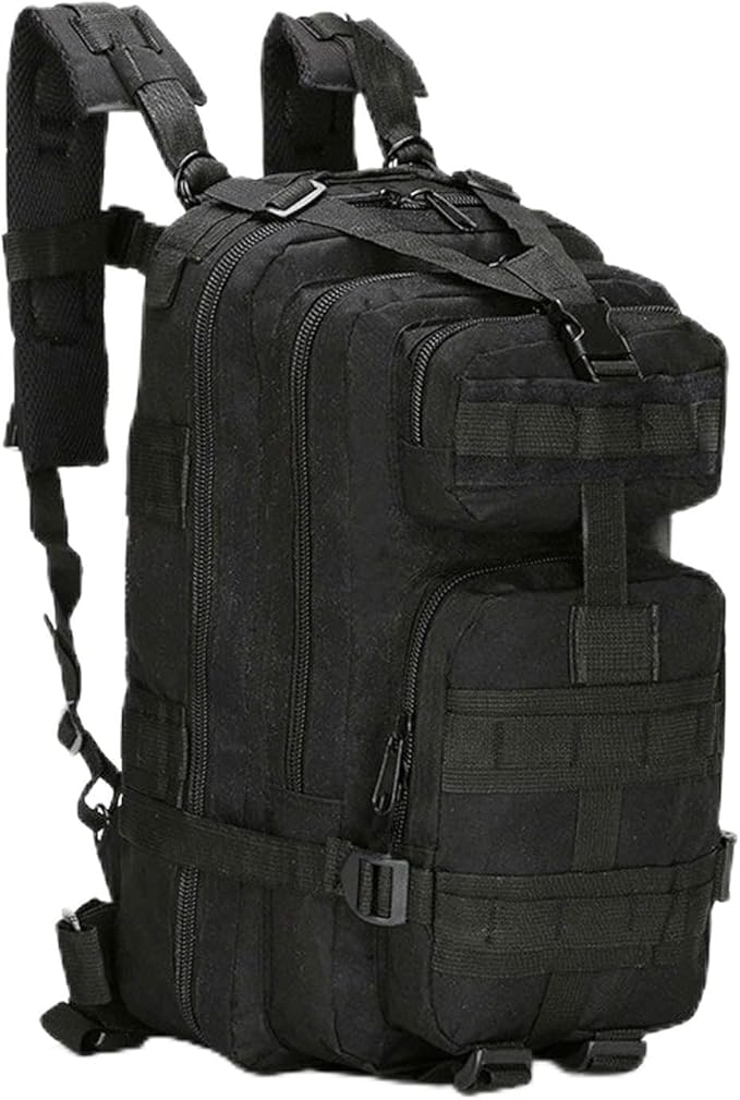 25L Tactical Backpack Lightweight Military Outdoor Travel Bag Men’s Camping &amp Climbing Sports Backpack (Black)