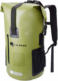 Waterproof Dry Bag Backpack IPX6 Roll-Top Closure Bag Boating &amp Kayak Accessories - Essentials for Camping Swimming Beach Fishing Rafting Travel Green