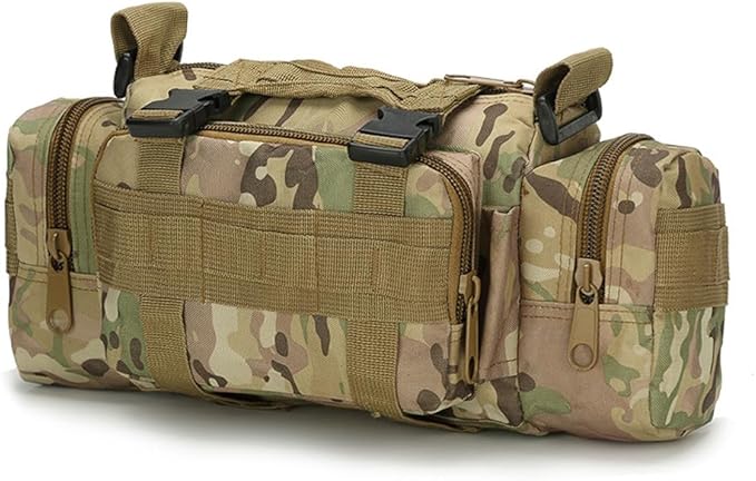 Fanny Deployment Bag Tactical Waist Pack Small Sling Pack Hand Carry Handlebar Bag (CP Camouflage)