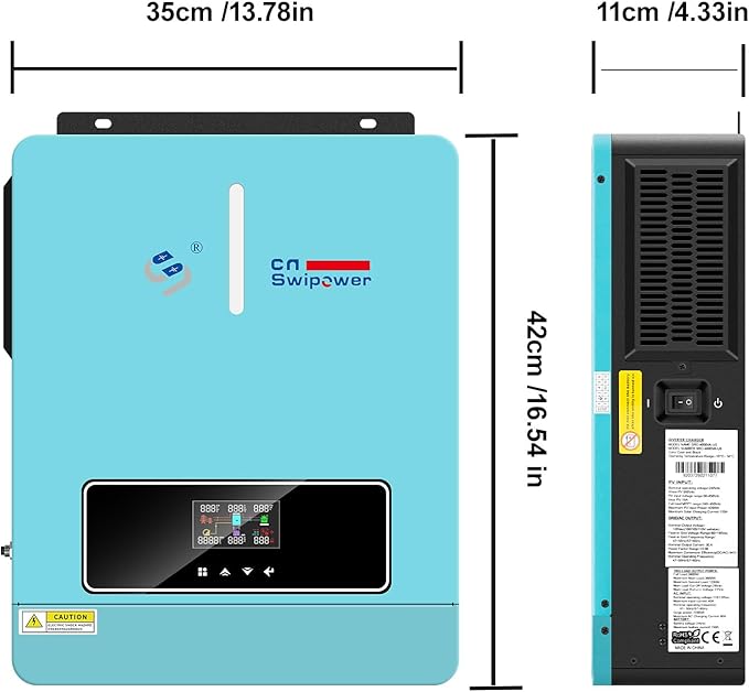 3600W Hybrid Solar Inverter 24VDC to AC 110V/ 60Hz &amp Built-in 120A MPPT Controller for Homes Backup &amp Off-Grid
