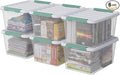 20 Quarts Latching Storage Boxes 6-pack Clear Plastic Bins Containers with Lids