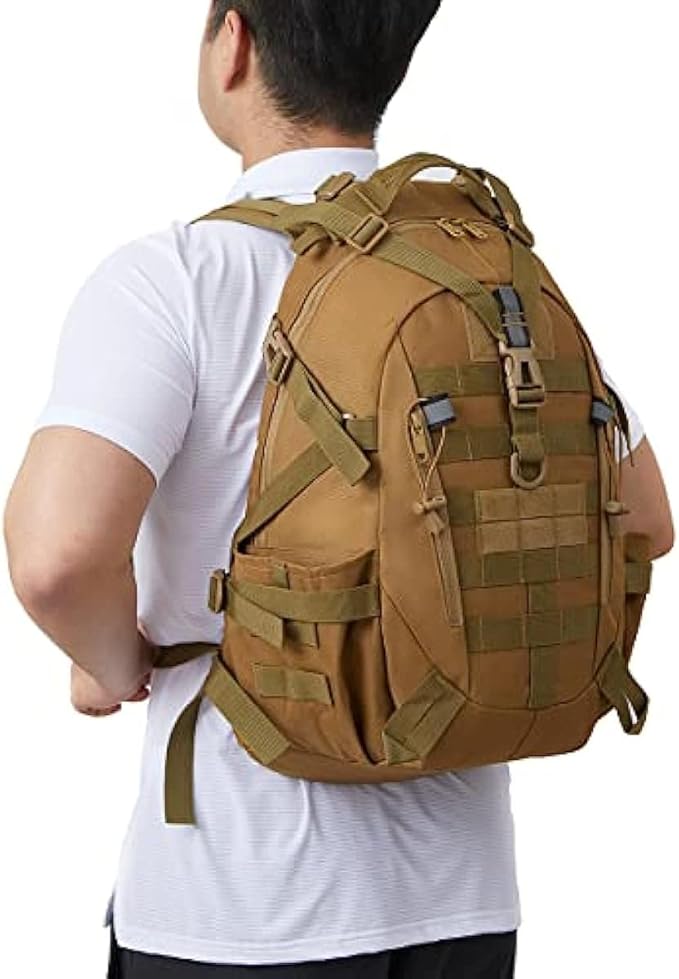 QT&ampQY 35L Military Tactical Backpack Large Army Rucksack Molle Bug Out Bag Assault Pack Outdoor Camping Hunting Laptop Daypack
