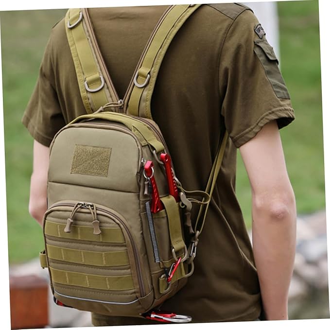 Happyyami Large Capacity Camouflage Backpack for Men Outdoor Camping Gear Multi-purpose Hiking and Fishing Shoulder Bag Durable Dual-strap Design for Adventurers