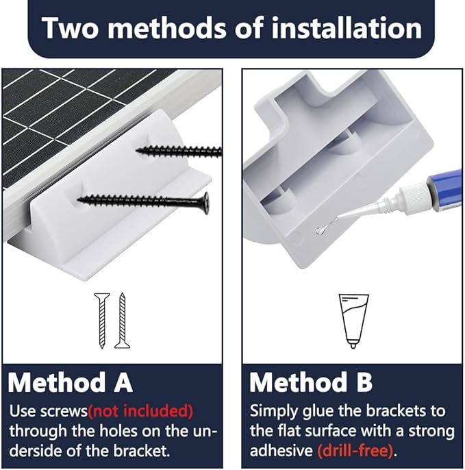 Solar Panel Mounting Brackets PC Corner Bracket Solar Panel Roof Drill-Free Mount for RV Boats 1Set - 4pcs White