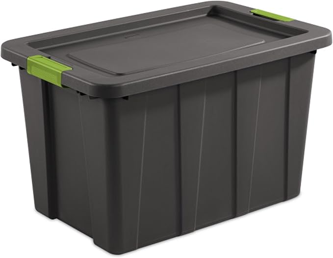 Sterilite 8-Pack Storage Bins with Lids Heavy Duty Totes Tuff1 30 Gallon Flat Gray