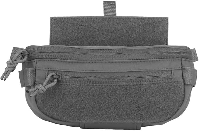 Dual Purpose Airsoft Drop Pouch Tactical Plate Hanger Fanny Bag Abdominal Dangler Hunting Vest(G)