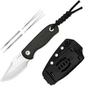 Kizer Drop Bear Fixed Blade Knife 2.6 S45VN Satin Blade EDC Hunting Knife with Black Richlite® Handle &amp Built-in Tools Outdoor Small Camping Survival Knives with Adjustable Kydex Sheath 1092A3