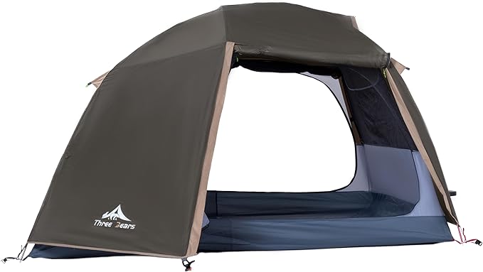 ThreeBears 4-Person Backpacking Tent Shelter 3000mm Waterproof Easy Setup Spacious for Family Outdoor Adventures Hiking and Camping Trips