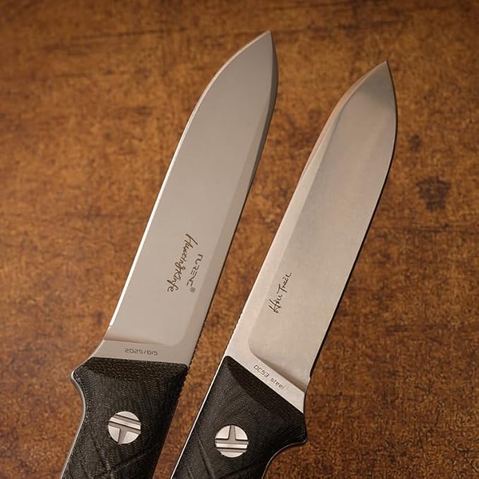 Life-Saving Knife DC53 Alloy Steel Blade 60-62HRC Titanium Coated Stone Wash Finish Black Linen Micarta Handle Kydex Sheath Outdoor Camping Jungle Tool