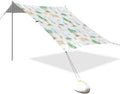 xigua Beach Elements Beach Tent Sun Shelter with Carrying Bag - Silver Coated Oxford Fabric Beach Canopy for Beach Camping Fishing - Includes Windproof Ropes Sandbags &amp Stakes