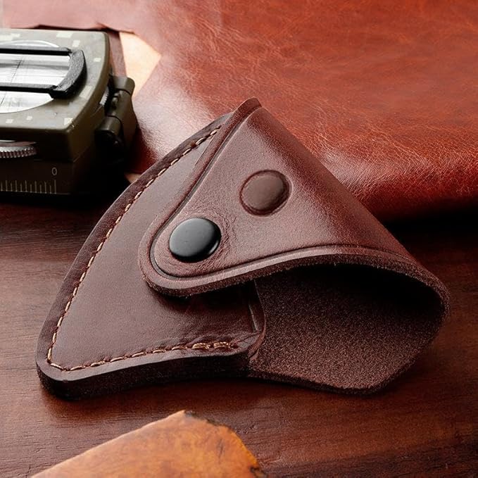 Leather Axe Cover Brown Protective Axe Cover with Buckle Axe Leather Storage Cover 4.33 x 3.54 inches