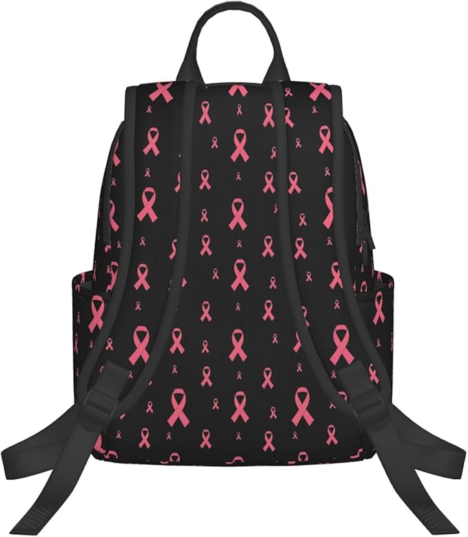 Travel Laptop Backpack Business Breast cancer awareness ribbons black College Computer Bag Gift for Men &amp Women