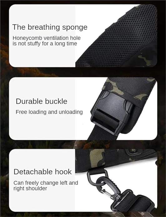 Men Tactical Waterproof Crossbody BagLarge Capacity Camo Outdoor Chest PackMultiple Pockets Fashion Sling Shoulder Pack