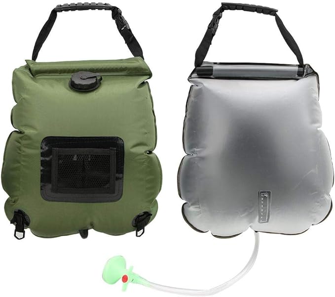 Alomejor Camping Shower Bag 20L Solar Heating Shower Bag with Temperature Indicator for Camping Traveling Hiking