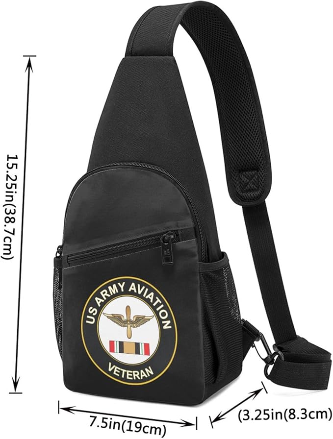 US Army Aviation Iraq Veteran Chest Pack Leisure Shoulder Crossbody Chest Bag