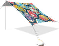 Easter Eggs with Flowers Beach Tent Sun Shelter Set UPF50+ UV Protection 10.5 x 9.19 FT Camping Shade Canopy with Sandbags Sand Anchors Carrying Bag and Others