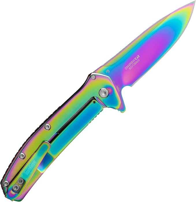 Kershaw Outcome Pocket Knife Silver 2.8 Inch Stainless Steel Drop Point Blade EDC with Assisted Opening Reversible Pocketclip Everyday Carry Pocket Knife for Men and Women