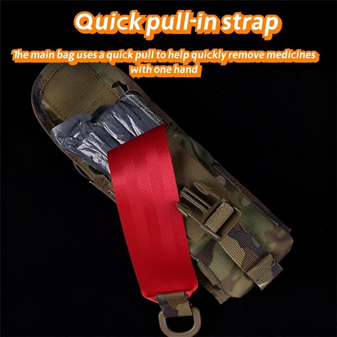 Portable Wilderness Survival Gear Pack Compact First Aid Pouch With MOLLE Attachment Nylon Accessory Bag