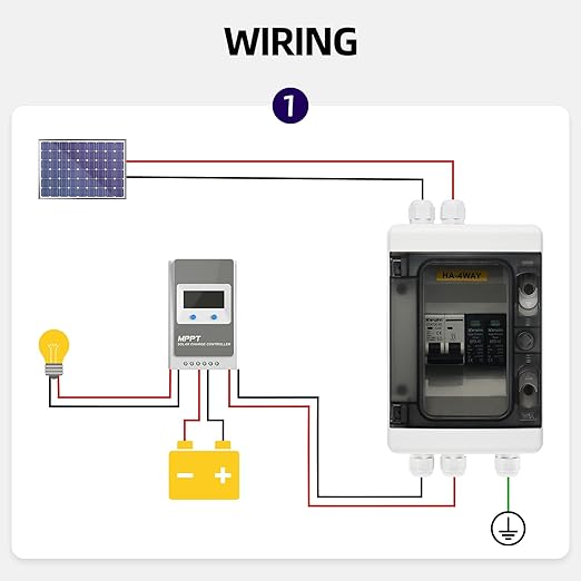 Solar Panel Disconnect Switch40A 500V RV Circuit Breaker Box with PV Surge Protector IP65 Waterproof PV Combiner Box for Solar Panel