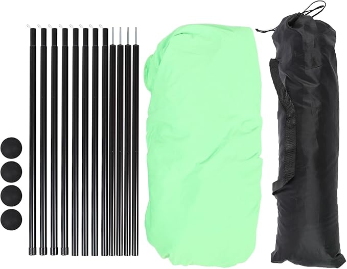 Semme Premium Beach Tent Sun Shelter UPF50+ with 4 Poles Spacious Canopy for Beach Camping Fishing Backyard Activities Lightweight Easy Setup (Green)