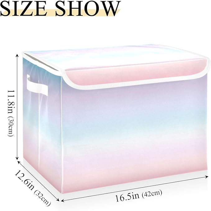 Gradients Storage Bins with Lids Foldable Box Organizer Cube Storage Bin for School Supply Home Decor