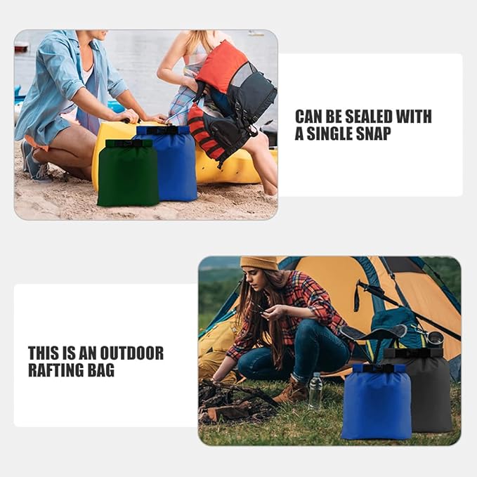 BESPORTBLE 6pcs Waterproof Dry Bags Set with Roll-top Closure Lightweight Multipurpose Storage Pouches for Outdoor Camping Kayaking Rafting and Backpacking Gear Organization