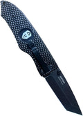 HOFFNER 3.5 EDC Folding Knife with Pocket Clip VG10 Japanese Stainless Steel Black Acid Washed Tanto Blade - (Carbon Fiber 3D Smooth Texture Grip) - Camping Hiking Outdoor Survival