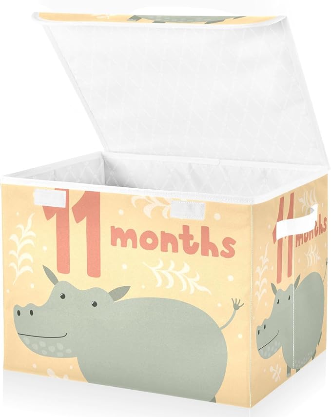 11_months Storage Bin with Lid Collapsible Organizer Bins Storage Box with Lids for Home Studyroom Home Decor