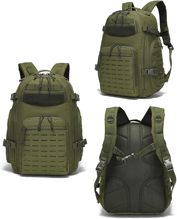Military Tactical Backpack For Men Molle Daypack 3 Day Bug Out Bag Hiking Rucksack Assault Bag (Military Green)