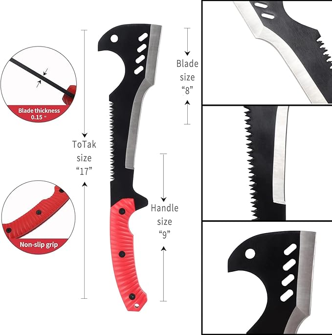 Delacour- Multi-Use Axe MacheteMachete with Nylon Sheath - Survival Machete Ideal for Camping Fishing Hunting Bushcraft - Perfect Brush Axe for Surveying- Gardening Camp Outdoor