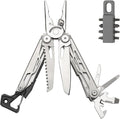 Multitool 25-in-1 Full-Size Lightweight EDC Camping Knives &amp Tools Multi-Purpose Pliers Folding Knife Outdoor Survival Gear Men Gift Ideas Gifts for Hunters Men who have Everything (Silver